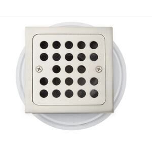 Signature Hardware Menlo 4-1/2 Square Shower Drain Brushed Nickel NEW Open Box